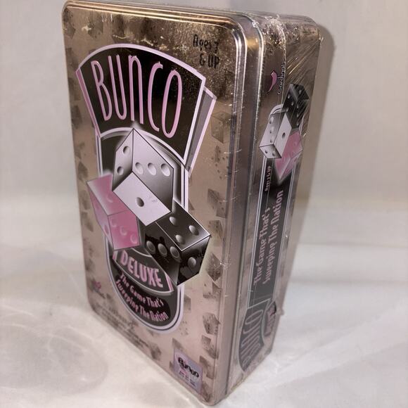 Bunco Deluxe Dice Game Tin Cardinal 9 Dice 2 to 12 Players 7 Plus Sealed & NEW - Picture 3 of 5